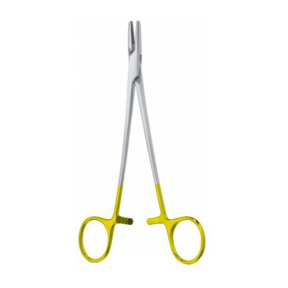 Porta Agujas De Mayo Hegar Mango Dorado Punta En Tungsteno De 24 Cms. Cat: 24.184.24 Dimeda