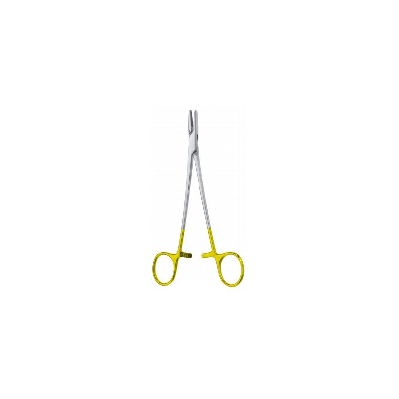 Porta Agujas De Mayo Hegar Mango Dorado Punta En Tungsteno De 24 Cms. Cat: 24.184.24 Dimeda
