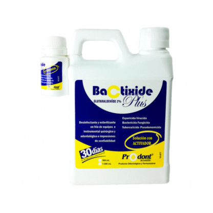 Bactixide Plus Glutaraldehido 2% Esterilizante Solución Con Activador Ph Alcalino 500 Ml Caja