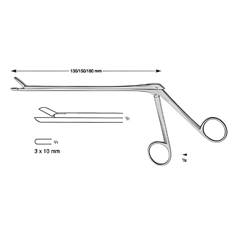 Pinza Love Gruenwald (Alligatore) Recta Para Laminectomía Boca De 3x10 mm Long Vástago 150 mm