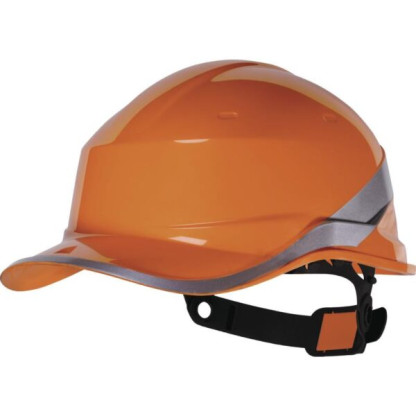 Casco De Seguridad Diamond Color Naranja Y Cinta Reflectiva Gris Elaborado En ABS