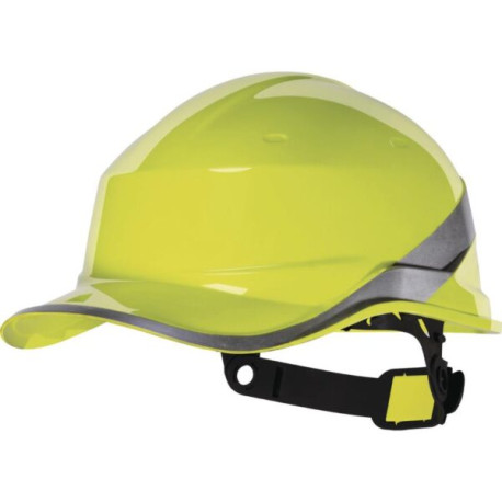 Casco De Seguridad Diamond Color Amarillo Y Cinta Reflectiva Gris Elaborado En ABS