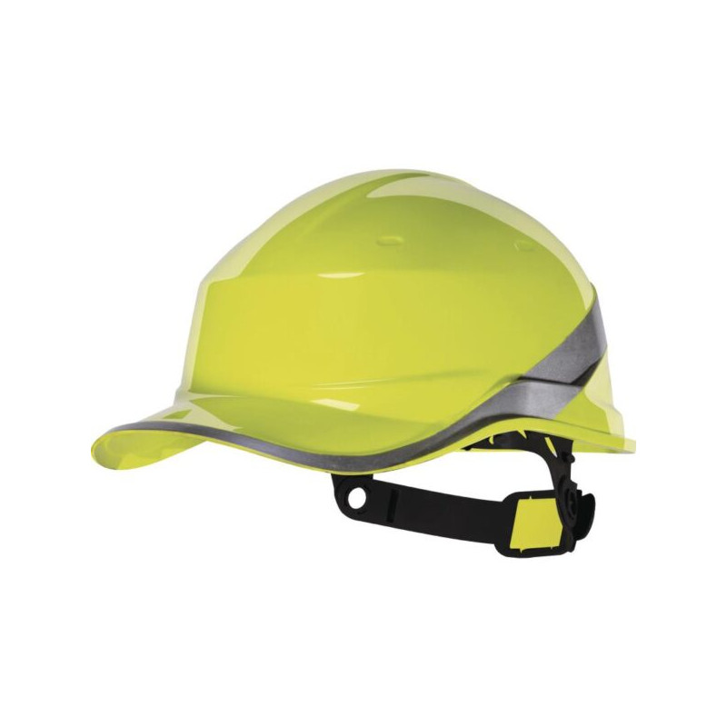 Casco De Seguridad Diamond Color Amarillo Y Cinta Reflectiva Gris Elaborado En ABS