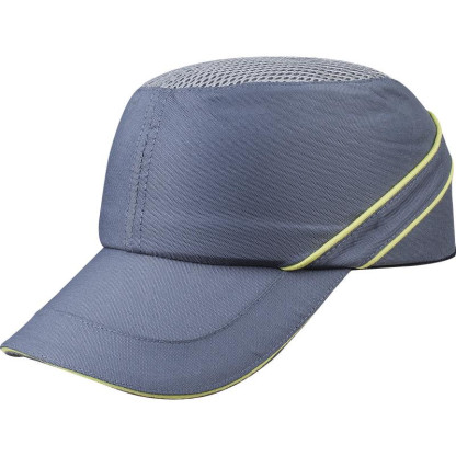 Gorra Antichoques Tipo Baseball Color Gris Tejido De Poliéster/Algodón