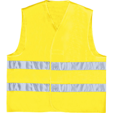 Chaleco Reflectivo Color Amarillo Con Diseño En Forma De Parales Horizontales Inferiores