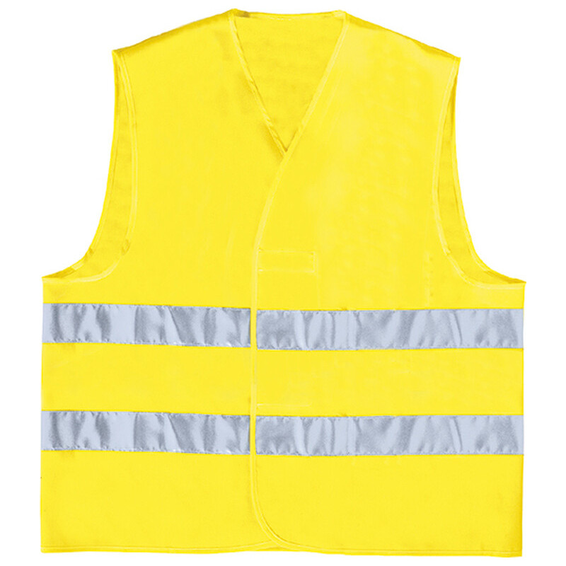 Chaleco Reflectivo Color Amarillo Con Diseño En Forma De Parales Horizontales Inferiores