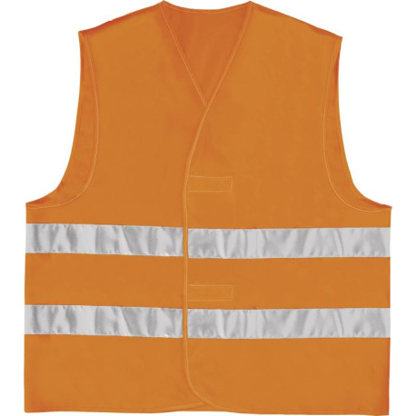 Chaleco Reflectivo Color Naranja Con Diseño En Forma De Parales Horizontales Inferiores