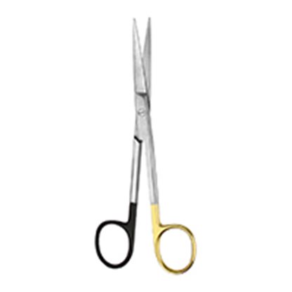 Tijera De Material Aguda/Aguda Recta De 14 Cm. Mango Negro Filo De Corte Tc 07.154.14 Dimeda