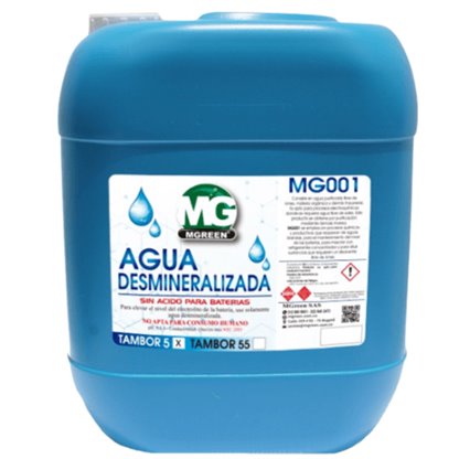 Agua Desionizada Tambor 5 Gls Mgreen Agua Purificada Libre De Iones Materia Orgánica Y Demás