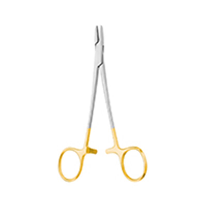 Porta Agujas Baumgartner Mango Dorado Punta En Tungsteno De 12 5 Cms. Cat: 24.154.12 Dimeda