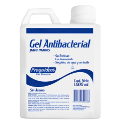 Gel Antibacterial 1000Ml Frasco 6 Unidades Proquident