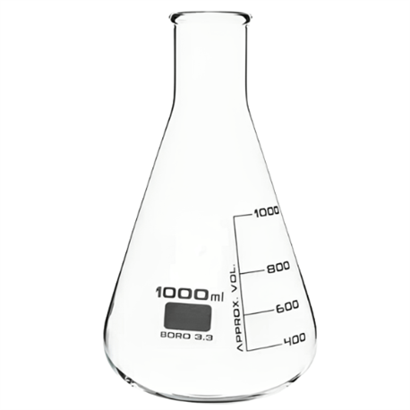 Erlenmeyer 1000 Ml Borosilicato 3.3 Vidrio Alemán Tgi X 10 Unid