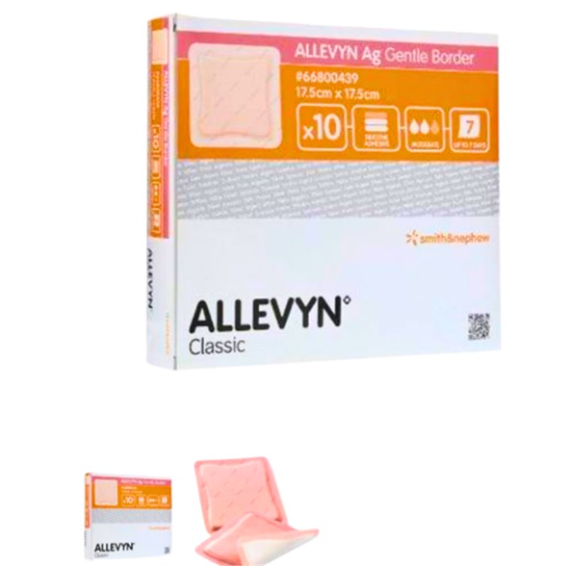 Allevyn Classic Gentle Border. 12.5X12.5Cm Cjx10 S&N