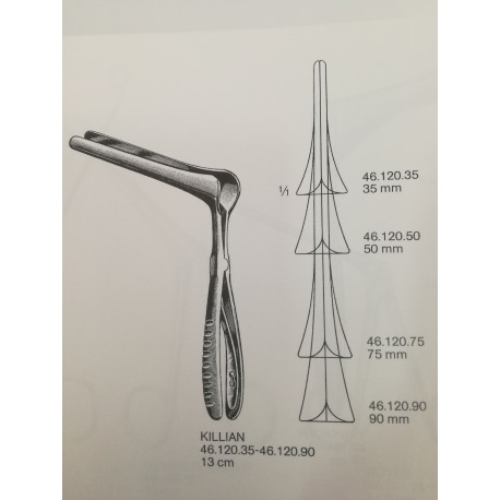 Especulo Nasal Killian No. 2 Valva de 5 mm de Ancho